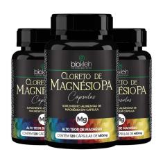 Imagem de Kit 3 Cloreto de Magnésio PA 120 Cápsulas 350mg Bioklein