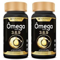 Imagem de 2X Omega 3 6 9 60Caps Peixe Linhaça Borragem Hf Suplements