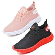 Imagem de 2 Tênis Masculino Caminhada Colmeia Confortavel Exclusivo Alto/ Nude -