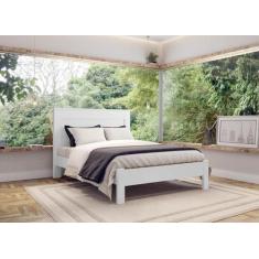 Imagem de Cama De Casal 100% Mdf Munique Branco Madeirado - Village Móveis