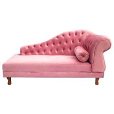 Imagem de Sofá Chesterfield Elisabeth Divã 1,43M- Suede Rosa / Decoração, Sala,
