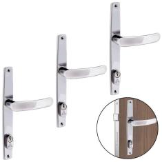 Imagem de Fechadura Para Porta Externa Perfil Estretiro Aço Inox 10 Un