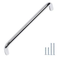 Imagem de monti hardware | Pacote com 10 puxadores de gaveta cromados polidos de 12 cm | Puxadores de armário de metal sólido | Puxadores de gaveta de decoração de casa de banho | Puxadores de armário de