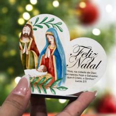 Imagem de Kit com 15 Enfeites de Natal em Formato de Coração  Decoração em MDF p