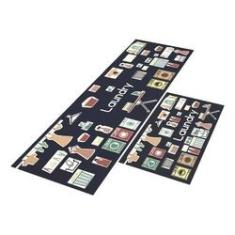 Imagem de Tapete De Lavanderia Laundry Today 120x40 + Capacho 60x40