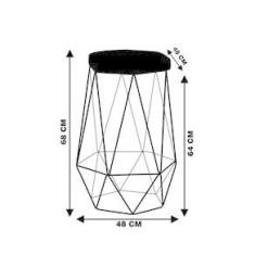 Imagem de Banqueta Rubel Base  Suede Telha Gran Belo