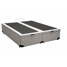 Imagem de Cama Box Baú Casal Bipartido Sintético Branco