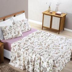 Imagem de Jogo De Lençol Queen Quality Malha 100% Algodão Estampado 4 Peças - Bi