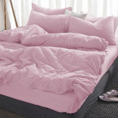 Imagem de Jogo De Cama Rosa Casal Queen 4 Pç Com Edredom 260X260cm - Casa Da Fam