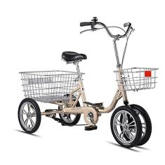 Imagem de Triciclo adulto de bicicleta Cruiser de 4 rodas de 35,5 cm com grande cesta e encosto de assento para recreação, compras, piqueniques, exercícios, ciclismo, pedalada