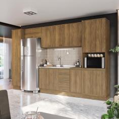 Imagem de Cozinha Modulada Celeste Kappesberg 100% mdf Nogueira 360cm