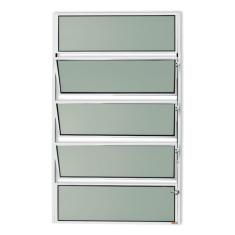 Imagem de Janela de Alumínio Basculante 100x40cm Vidro Mini Boreal Master Brimak Branco