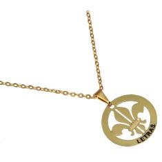 Imagem de Colar Minha Profissao Letras Flor de Lis Folheado Ouro 18k