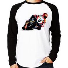 Imagem de Camiseta Raglan Motorcycle Racing Manga Longa - Foca Na Moda