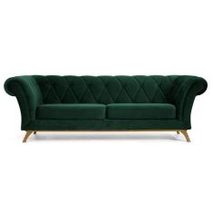 Imagem de Sofá 300cm 4 Lugares Base Madeira Império B-303 Verde Musgo