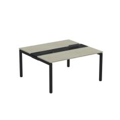 Imagem de Mesa Plataforma Dupla com Pé de Aço para Coworking 150X140/2P PDC15/14/2P Nogueira Casablanca/Preto