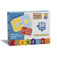 Imagem de Quebra-Cabeças ABC Diver Frutas e Números Divertoys Ref.8247