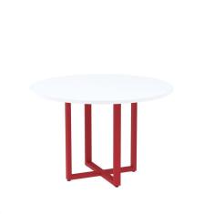Imagem de Mesa de Reunião Redonda 100cm Mrr1100p25tub Branco/Vermelho