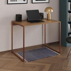 Imagem de Escrivaninha Industrial Office Amêndoa 120x53 Grécia Base Cobre