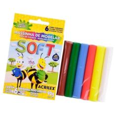 Imagem de Massinha Soft Conjunto Com 6 Cores 90g Acrilex Kit 2 Caixas