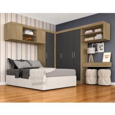 Imagem de Guarda Roupa Casal Modulado Elsa Boreal/grafite - Móveis Arapongas