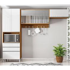 Imagem de Cozinha Compacta Bartira Amazonita com 5 Portas, 3 Gavetas e 5 Prateleiras - 271cm de largura