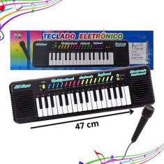 Imagem de Piano Teclado Infantil Microfone Karaoke Brinquedo Musical - Fun Th