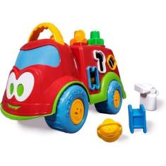 Imagem de Caminhão De Bombeiro Brinquedo Didático C/ Blocos - Cardoso