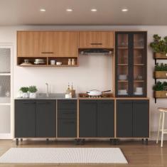 Imagem de Cozinha Modulada Havana 05 Peças Com Cristaleira 11 Portas E 02 Gaveta