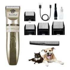 Imagem de Kit Máquina Tosa Pet S/ Fio Aparador Cachorro Gato 4 Pentes - Geral, D