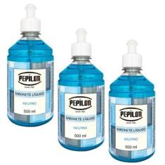 Imagem de Kit 3 Sabonete Líquido Neutro Corpo e Mãos 500Ml - Pepilon