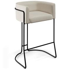 Imagem de Banqueta Fixa Base De Aço Preto Betina D02 Champagne A-49