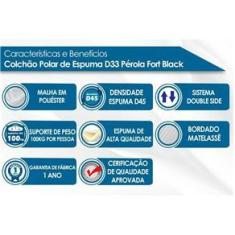 Imagem de Colchão Polar D33 Pérola Fort Black INMETRO Solteiro 78