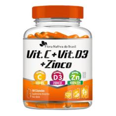 Imagem de VITAMINA C D3 E ZINCO 60 CáPSULAS - FLORA NATIVA 
