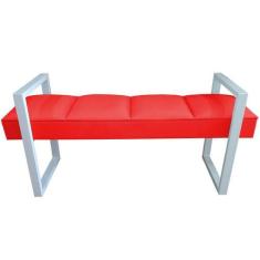 Imagem de Recamier Queen Vermelho Base De Metal Cinza Sensations Módena - Rbl