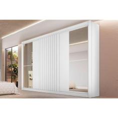 Imagem de Guarda Roupa Casal 3 Portas 6 Gavetas Vitoria 100% Mdf Móveis Europa Com Espelho Branco