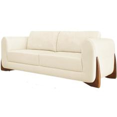 Imagem de Sofa Jolie 3 Lugares 230cm Pes Boomerang Linho 215 Perola Ezz Perola