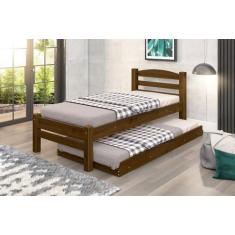 Imagem de Bicama de Solteiro Madeira Maciça cor Imbuia - Mundo Das Beliches