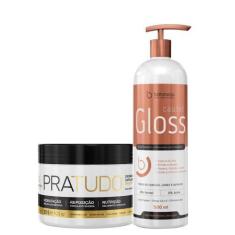 Imagem de Máscara Pratudo 300g Cronograma Capilar + Cauter Gloss 500ml Espelhame