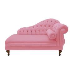 Imagem de Recamier Decorativo Larissa 160 cm Esquerdo De Quem Senta Suede Rosa B