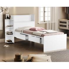 Imagem de Cama Solteiro Isa Baú 900mm Branco Vj Móveis Sem Auxiliar - Cambel