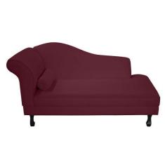 Imagem de Recamier Divã Dubai 185 cm Braço Direito Vinho - Ecotec
