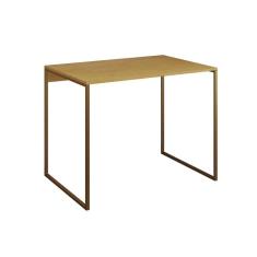 Imagem de Escrivaninha Industrial Base Ferro Dourado Tampo Mdp Canela 90x50