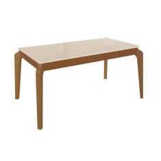 Imagem de Mesa p/ Cozinha Petra c/ Tampo Madeirado c/ Vidro 100x200cm Carvalho/Off White/Vidro Off White - Kappesberg