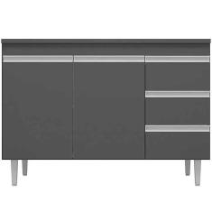 Imagem de Balcão de Pia 120 cm Adriana 2 Portas e 3 Gavetas Cinza