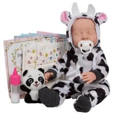 Imagem de Boneca Tipo Reborn Com Acessórios 100% Vinil Siliconado - Cegonha Rebo