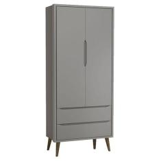 Imagem de Guarda Roupa Infantil Theo 2 Portas Cinza Com Pés Amadeirado - Reller