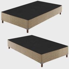 Imagem de 2 Bases Box Solteiro 42x88x188cm júlia Rustico Bege