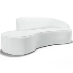 Imagem de Sofá 4 Lugares Curvo Sala de Estar Living Firenze Direito D02 Corano Branco 260 cm C-12 - Lyam