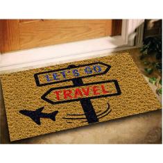 Imagem de Tapete Capacho Decorativo Lets Go Travel 60X40 Viagem Casa